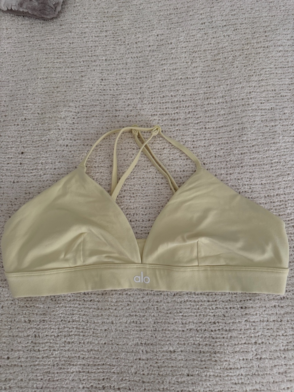 ALO Yoga Pale Yellow Strappy Bralette